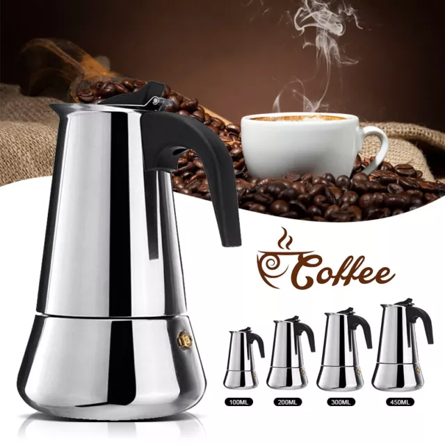 Stainless Steel Coffee Maker Moka Percolator Stove Top Espresso Latte Coffee Pot