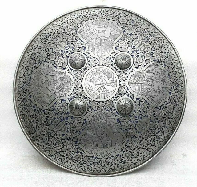 ANTIQUE MEDIEVAL HAND Chiselled Mughal Indo Persian Battle Shield $1,279.99  - PicClick AU
