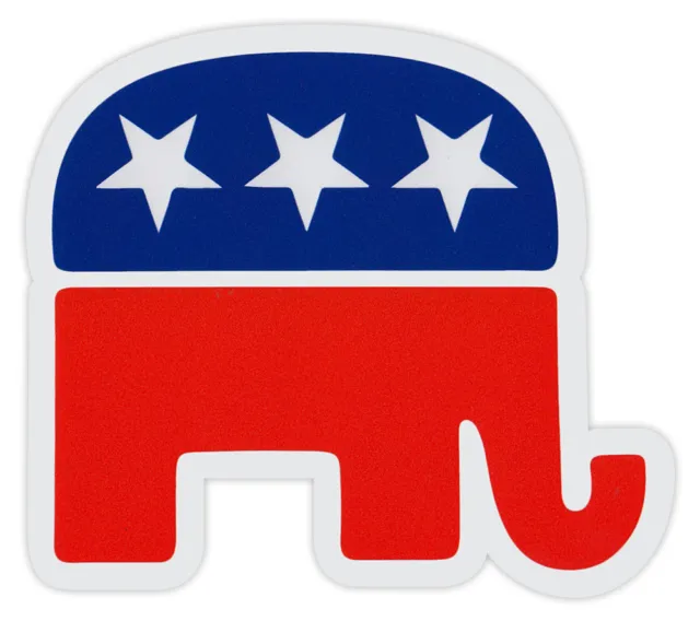 Bumper Sticker Decal - Republican Party Elephant - Conservative (Die-Cut)