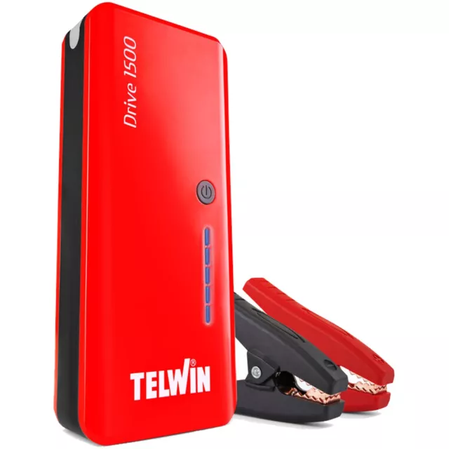 Avviatore di Emergenza Auto 12V TELWIN Booster Moto Led USB PowerBank DRIVE 1500