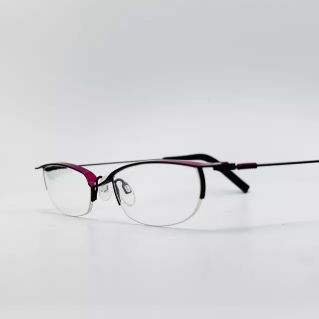 THEO Lunettes Femme Carré Violet Rose Démi Monture Mod. daigaku-imo 196