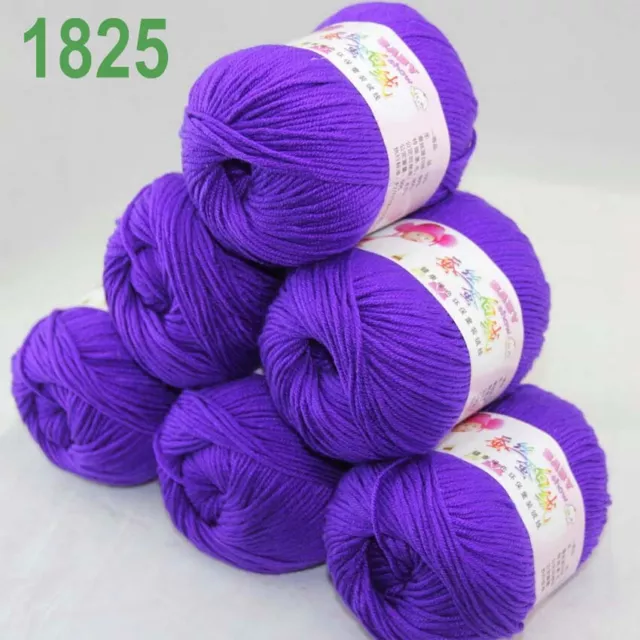 Sale 6 Skeinsx50g Cashmere Silk Wool Children Hand Knit Blankets Crochet Yarn 25