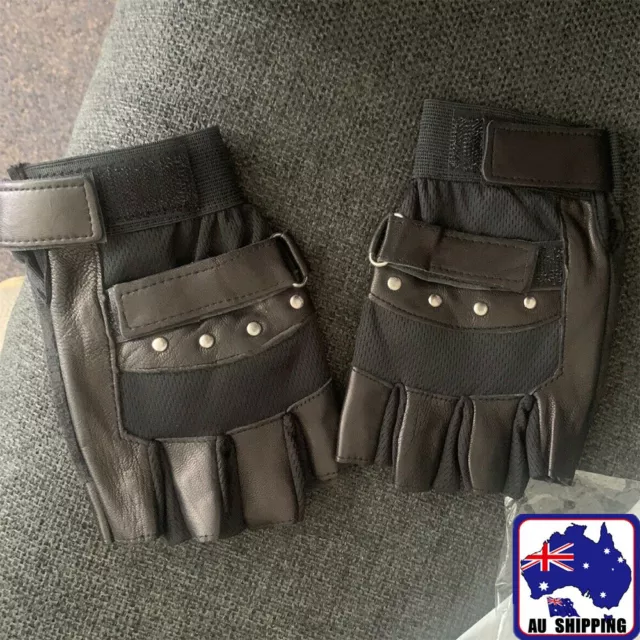 PU/Leather Gloves Fingerless Half Finger Cycling Men Women Outdoor CGLOV8970