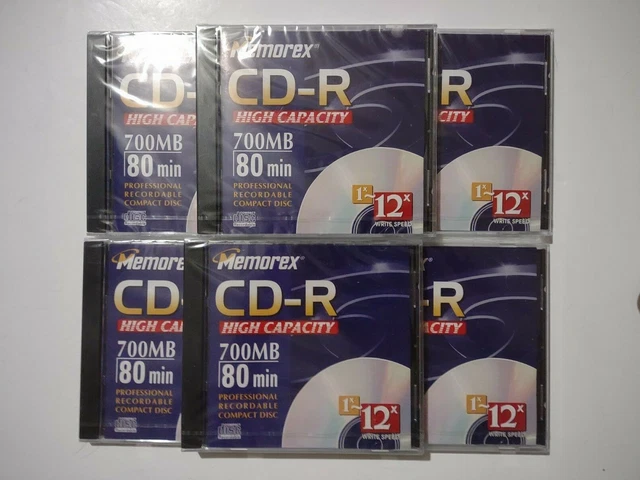 Vtg LOT Memorex CD-R High Capacity 700MB 80 Min Pro Recordable 12x blank discs