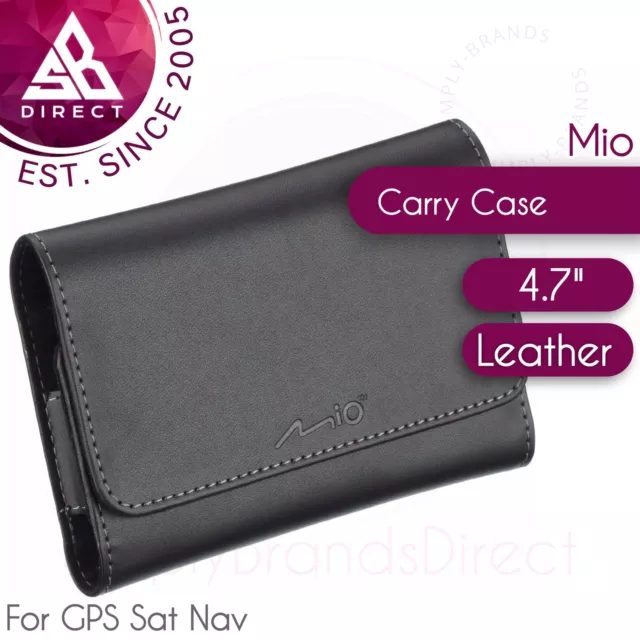 Mio Deluxe Universal GPS SatNav Premium Leather Carry Case│For 4.3"- 4.7" Screen