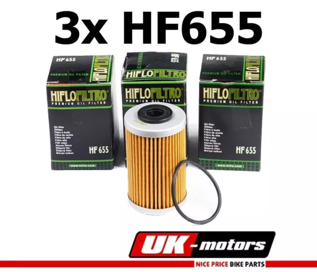 3x Hiflo Ölfilter HF655 HIFLO