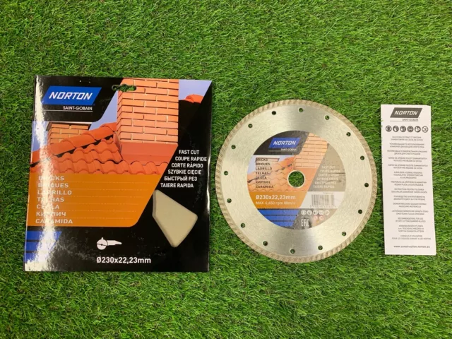 2 Norton Diamond Cutting Discs 230 x 22,23mm Masonry Concrete Mikita Dewalt 3