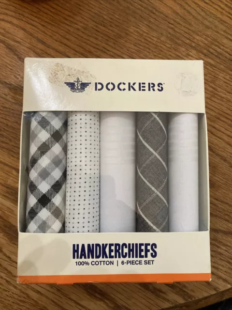DOCKERS HANDKERCHIEFS MENS Suit Accessories 5 Piece Set Black/White $9. ...