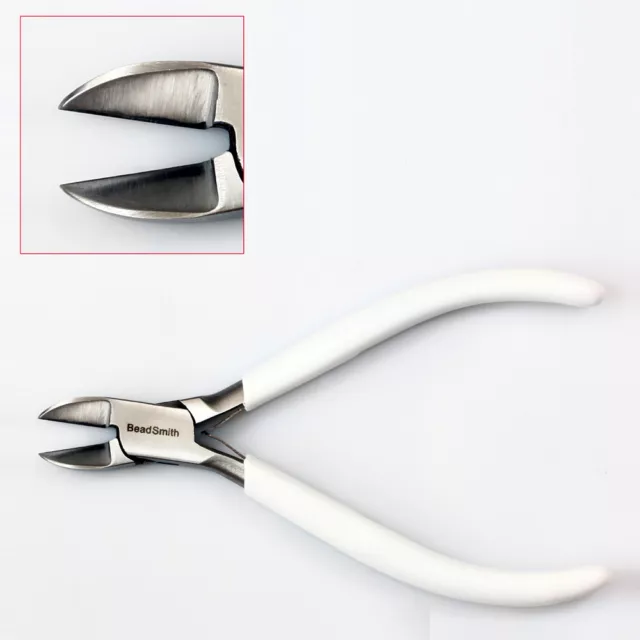 BeadSmith® Side Cutter Pliers with Spring White PVC Grip * Jewelry Making Tools