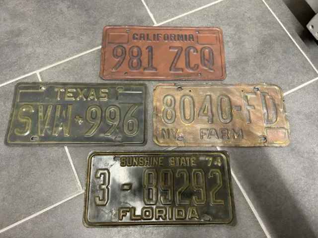 USA Nummernschild/ Kennzeichen/license Plate Konvolut Verschiedene 4 Stück