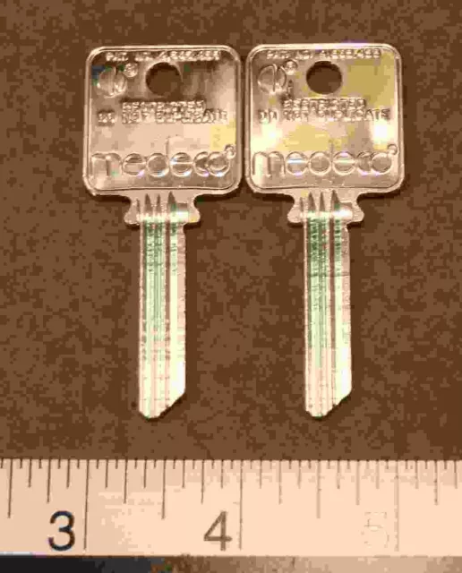 Medeco blank uncut square headed keys, qty. 2 for 1 price - New