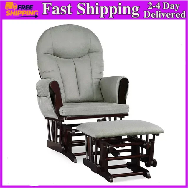 Baby Relax Huntington Glider Rocker with Storage and Ottoman, Espresso Finish