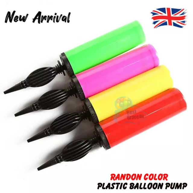 1Pc Balloon Pump Set With Tie Tool Hand Held Portable Air Inflator Party Tool Uk