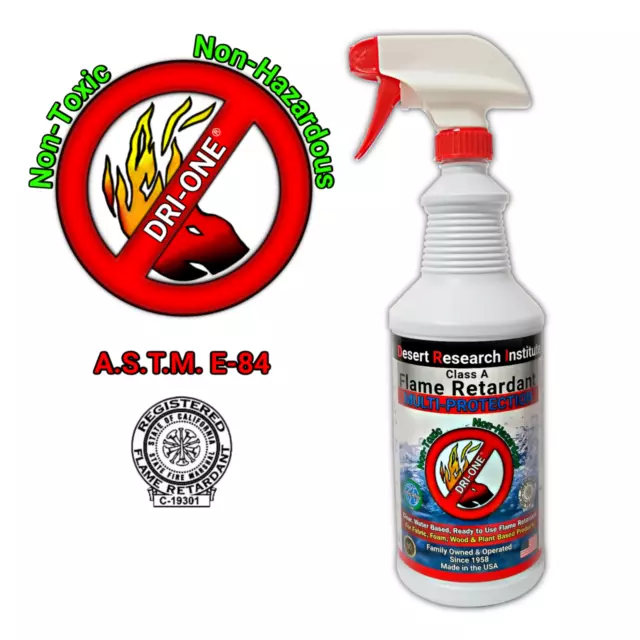 Flame Retardant Spray Class A for Fabric, Wood & Plant Based Products - 1 Quart