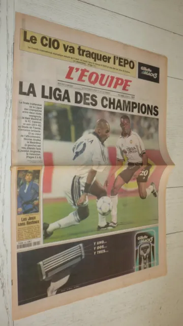 Equipe 24/05 2000 Football Finale Coupe Clubs Champions Real Madrid Valence Ches