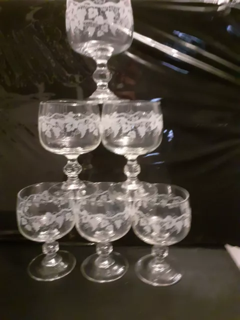 6 verres à  eau cristal d'Arques Luminarc modèle SARMENT