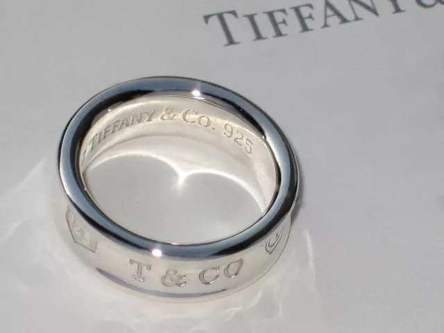 Tiffany & Co Sterling Silver Solid Ring 1837 Concave Thick Band Ring MEDIUM size