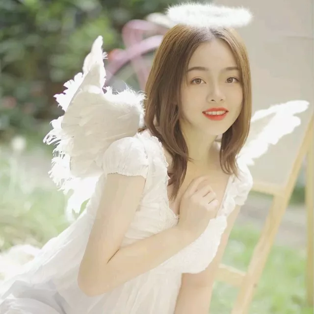 100cm X 30cm Feather Wings White Angel Fairy Wing Halloween Costume Fancy Dress 2