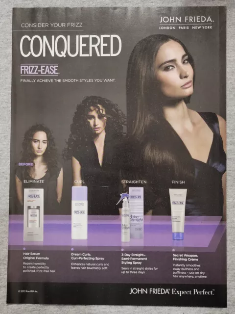 2013 Magazine Advertisement Page John Frieda Frizz Ease Cute Woman Print Ad