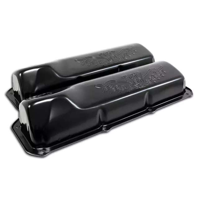 For 1969-1982 Ford Small Block 351C 351M 400M Boss 302 Steel Valve Covers Black