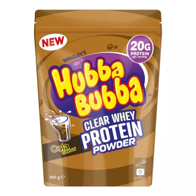 Wrigleys Hubba Bubba Clear Whey Protein 405G - Cola Flavour