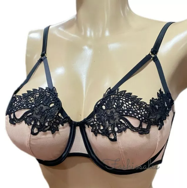 VICTORIAS SECRET LUXE Lingerie Dragon Lace Unlined Balconette Bra