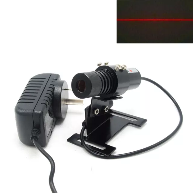 Focusable Red 650nm 100mW Line Beam Laser Module 22x75mm 5V Adapter 22mm Holder