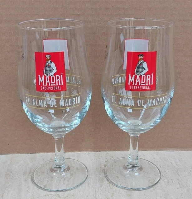 TWO Madri Excepcional  Pint Glasses  - NEW Home Bar / Pub