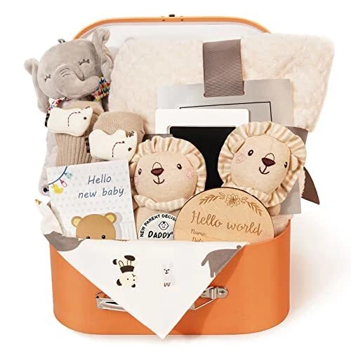 Baby Gift Set for Newborn - 11PCS Baby Shower Gifts Basket with Baby Blanket ...