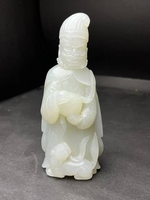 Chinese Exquisite Handmade Figure Carving Hetian Jade Statue