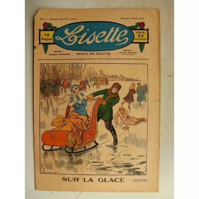 LISETTE N°6 (5 février 1933) Sur la glace (Louis Maîtrejean) Les deux poisson...