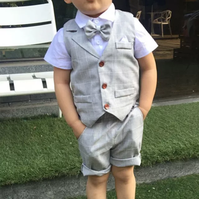 inhzoy Baby Jungen Anzug Set Kurz Festlich Bekleidungsset Kurzarm mit Shorts