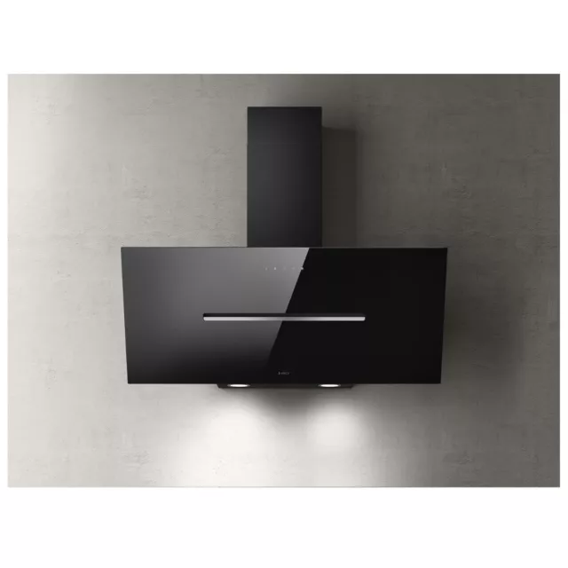 elica hotte décorative inclinée 90cm 650 m3/h noir PRF0166933