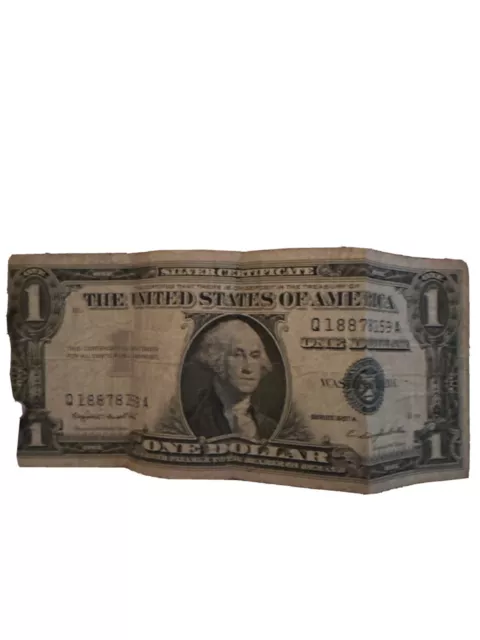1 x 1957 US $1 SILVER CERTIFICATE ONE DOLLAR BILLS BLUE SEAL GEM CRISP UNCIRC.