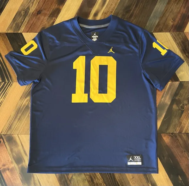 Jordan Men's Michigan Wolverines Tom Brady #10 Blue Dri-FIT Limited  Football Jersey