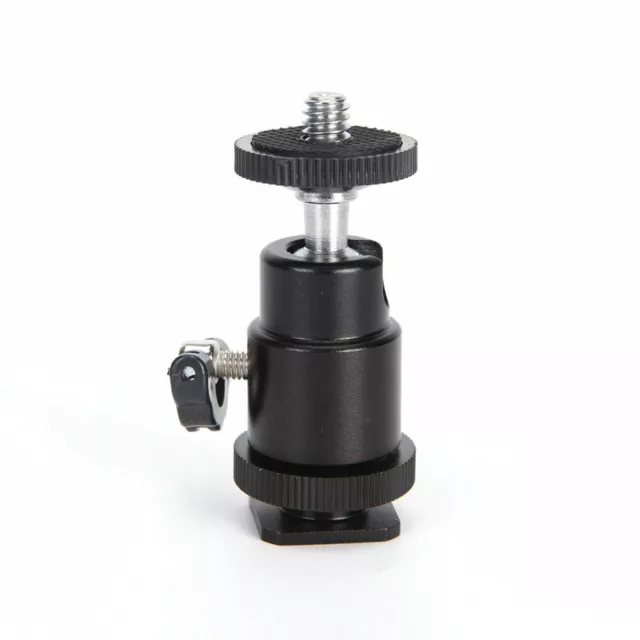 1/4" Black Ball Head Bracket/Holder/Mount For Camera Tripod Hot Shoe Adapte_QZ