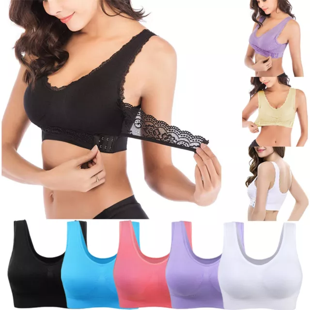 Women Sport Bra Yoga Seamless Running Gym Vest Removable Pad Shapewear Plus Size