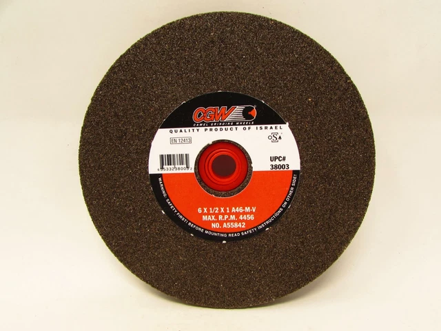 CGW 6 x 1/2 X 1  Aluminum Oxide Bench Grinding Wheel #38003