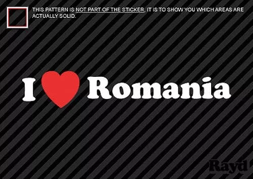 (2) I Love Romania Sticker Decal Die-Cut Vinyl