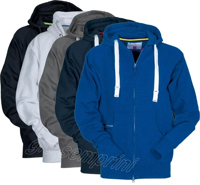 Felpa Estiva Con Cappuccio Zip Lunga Maglia Cotone Uomo Leggera Payper Hawaii+