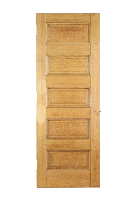 Antique Solid Oak 5 Pane Passage Door 87 x 31.5