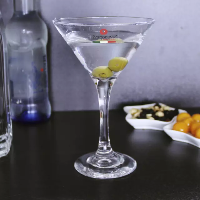 6 Coppe Martini cl 10 Borgonovo Vetro Coppa Cocktail Aperitivo Calice Bar Tavola