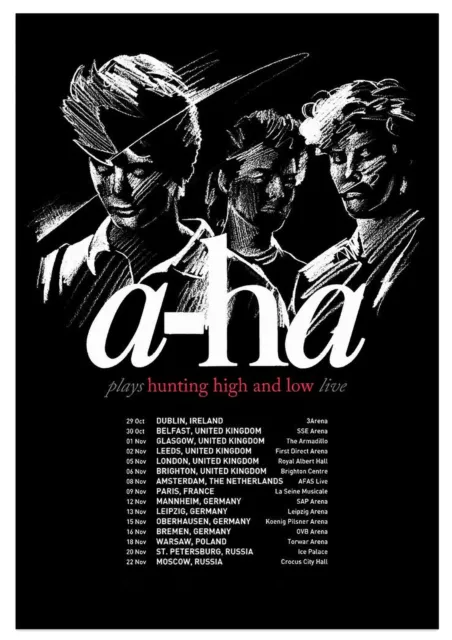 A-Ha Reproduction Tour Poster Hunting High and Low 1980s Morten Harket