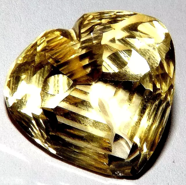 17  cts Citrine Heart Shape  18 x 17 mm Faceted Laser Cut Gemstone #dct577