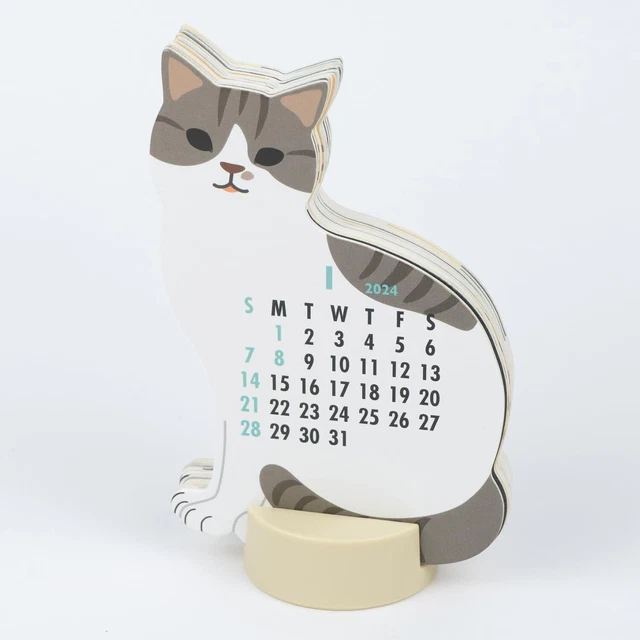 Greeting Life 2024 Calendar Animal Die Cut Cat Tabletop C-1554-ET 3
