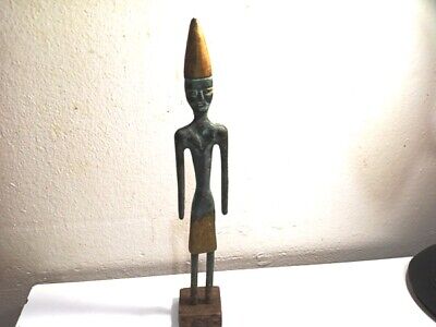 OLD African 11" Bronze Brass Standing MAN Statue Figurine Sculpture Statue N/R