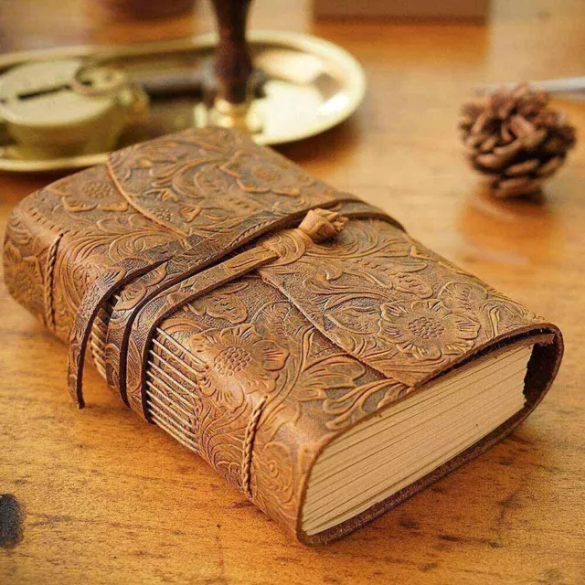 Retro Leather Journal Diary Blank Notebook Bound Books Sketchbook Handmade^