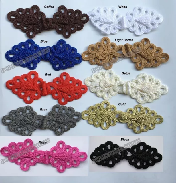 Large Handmade Sewing Chinese Frog Closure Fasteners Knot Buttons Cheongsam Gift