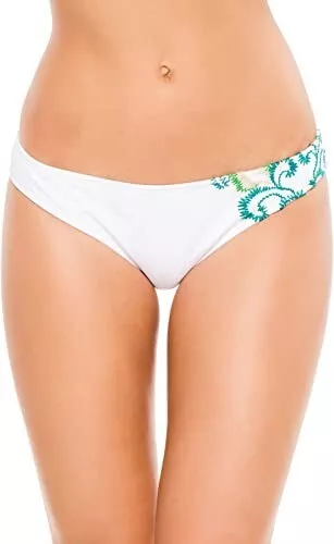 Lucky Brand WHITE French Tapestry Hipster Bikini Swim Bottom, US Small