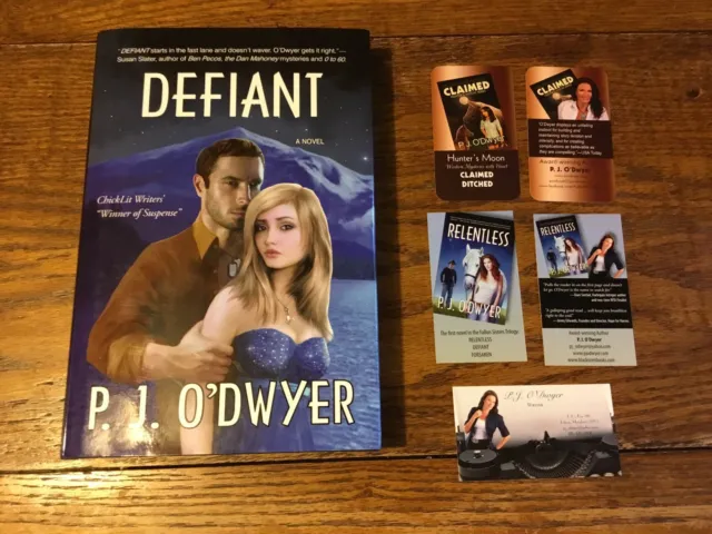 Defiant  Fallon Sisters Trilogy Book #2 & Business Card P.J. O’Dwyer  2013 New